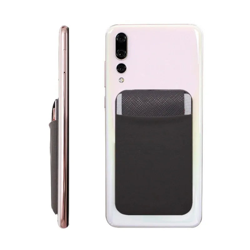 1PC Fashion Elastic Cell Phone Card Holder Mobile Phone Wallet Case Credit ID Card Holder Cover Adhesive Sticker Pocket