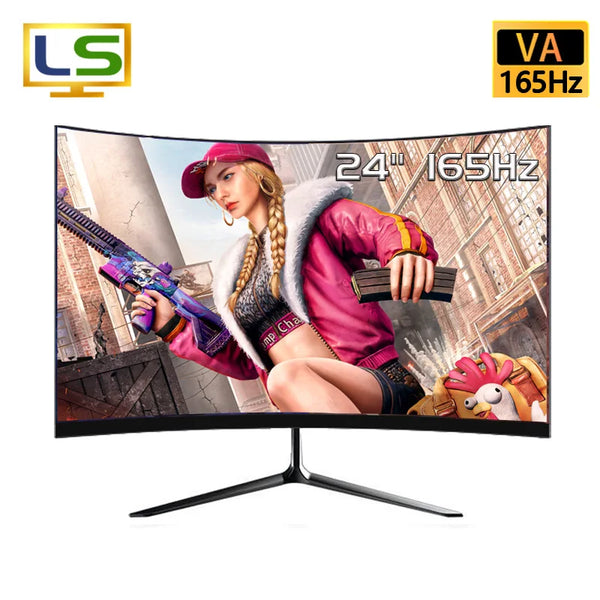 24inch 144hz/165hz Monitors Gamer 1920*1080p HD Gaming Monitor PC LCD Curved screen Monitor for Desktop Display HDMI Compatible