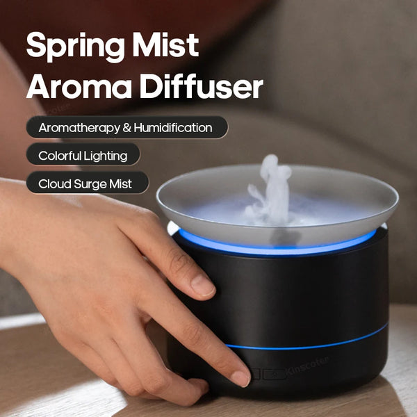 Kinscoter 200ML USB Aroma Diffuser Air Dynamic Mist and Cloud Humidifier Mist Fogger Led Mini Essential Oil Lamp Effect Difusor