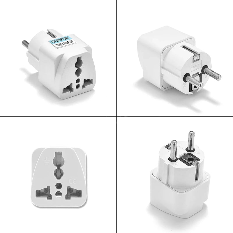 EU Plug Adapter CN American US To EU Euro European Korea Russia FR Universal Travel Adapter 2Pin AC Converter Power Adaptor