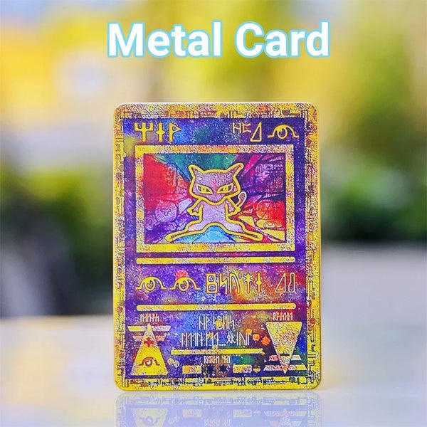 Pokemon Card Metal Pokemon Letters Gold Iron Playing Cards Gengar Vmax Rayquaza Charizard Pikachu Vstar Anime Game Gift Kid Toys