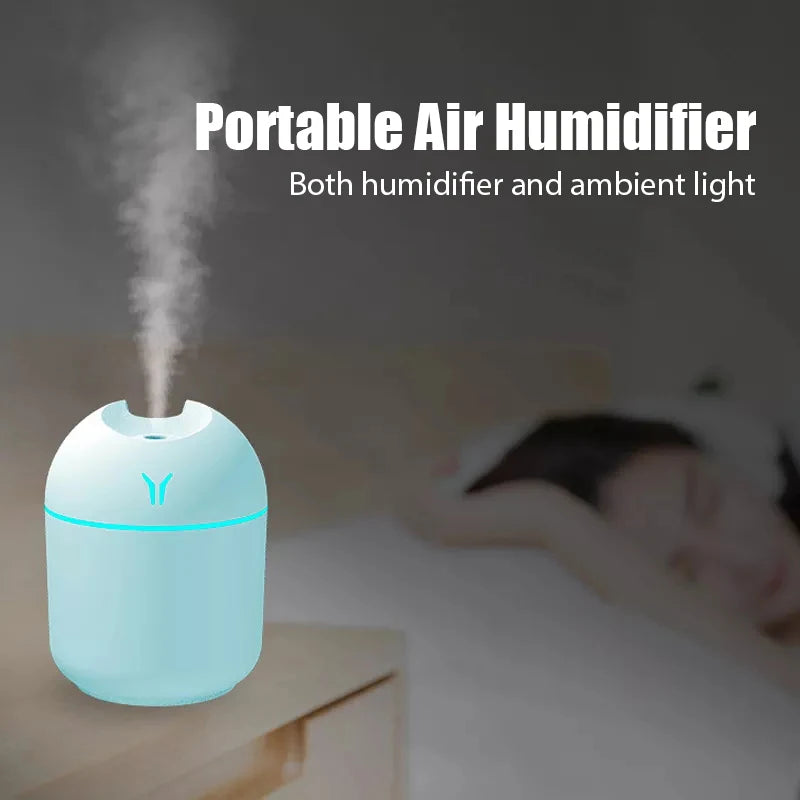 Mini Ultrasonic 250ML Air Humidifier Romantic Light USB Essential Oil Diffuser Car Purifier Aroma Anion Mist Maker Humidifier