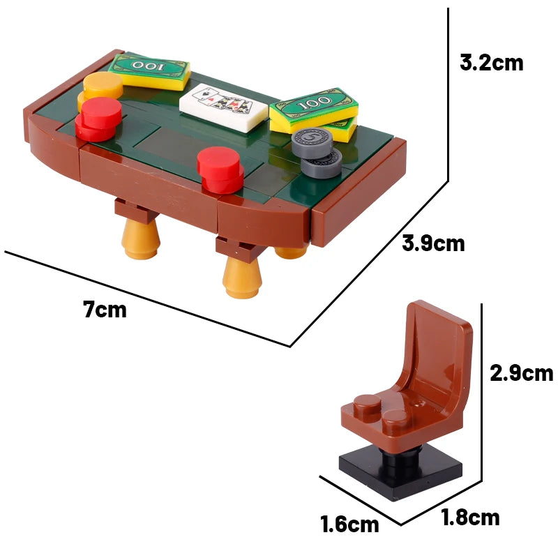 MOC Game Serie Building Blocks Racing Console Poker Board Game Mahjong Machine Yacht Submarine Steamship Sea Scene DIY Brick Toy