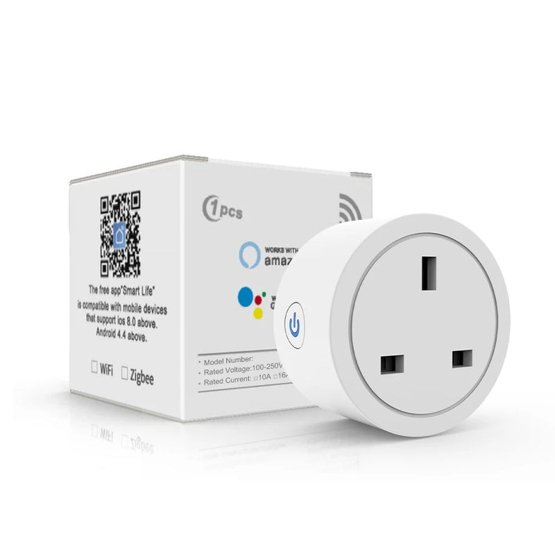 Tuya WIFI Timing Socket UK Plug Outlet Smart Home Power Outlet Power Monitor Work with Aleax  Socket