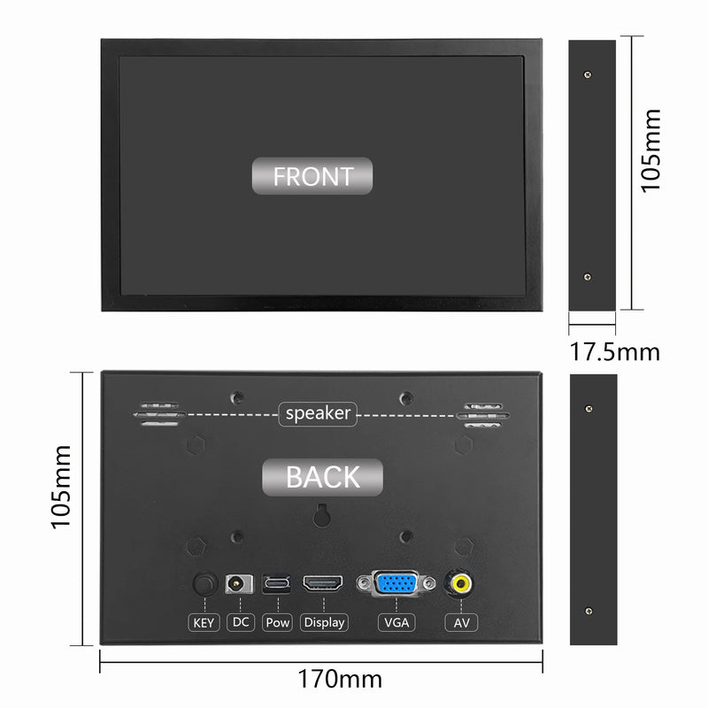 laptop 7 Inch Mini TFT Monitor 1024x600 high pixel LCD Screen Display With HD/VGA/AV Video Input For Home Security Camera