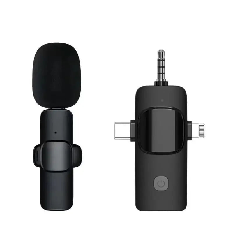 Basix 3-in-1 Mini Lavalier Microphone Outdoor Portable Live Streaming Shooting Interview Mini Multifunction Wireless Microphone