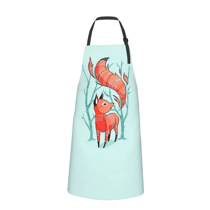 Winter Fox-1725007506.7446744 Waterproof Kitchen Apron For Women/Men With Pockets Work Restaurant Shop Waiter Work Uniform