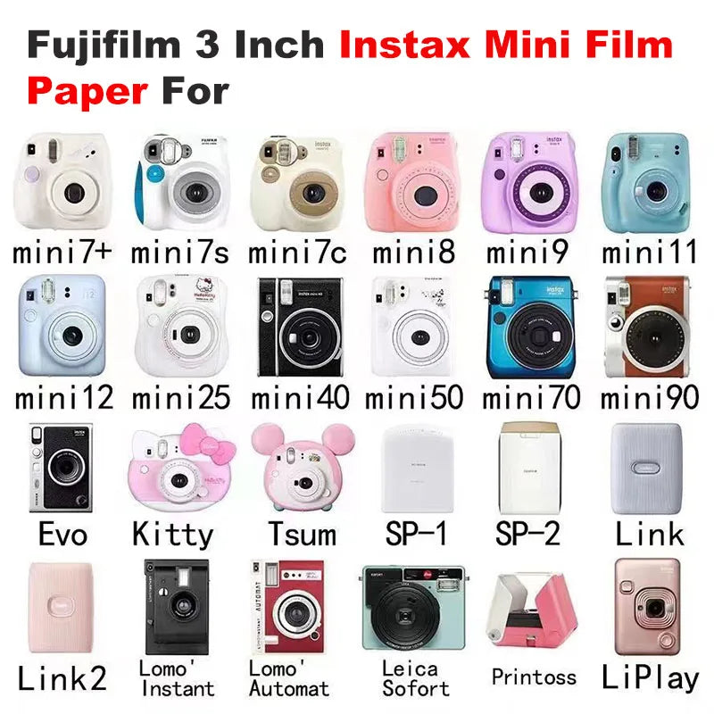 Origin Fujifilm Instax Mini Film Paper 10-60 Sheets for Fuji Instant Film Cameras Instax Mini 12 11 9 40 70 90 Link Liplay EVO