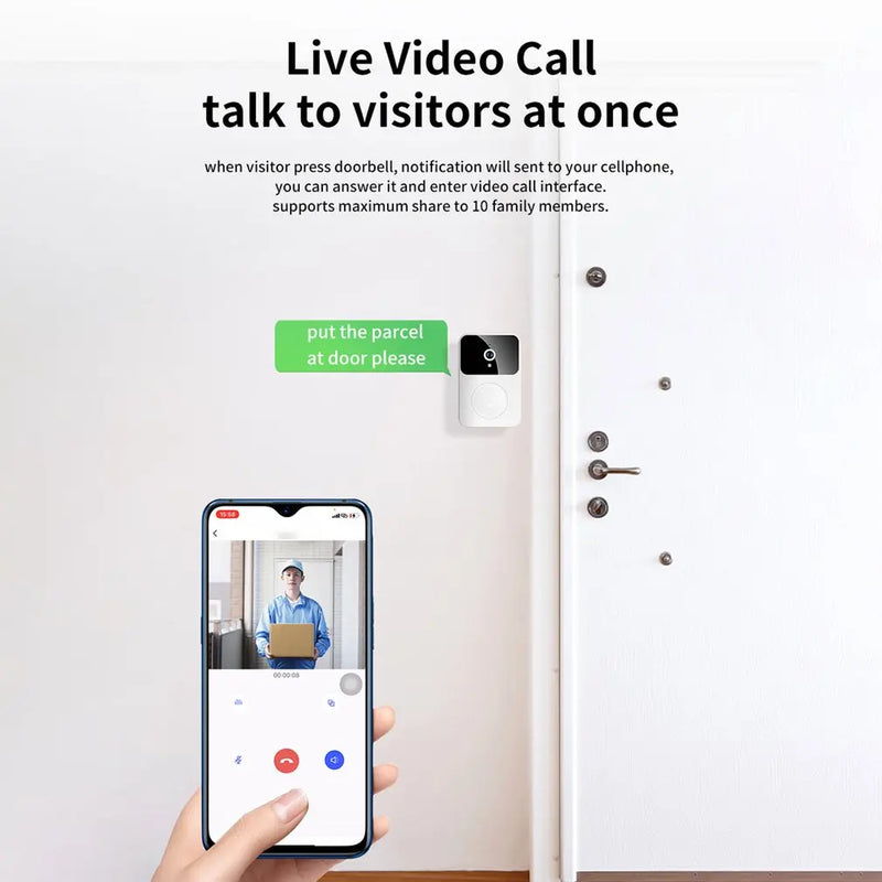 Wireless Camera Security Doorbell WiFi Outdoor HD Door Bell Night Vision Video Intercom Voice Change For Home Monitor Door Phone