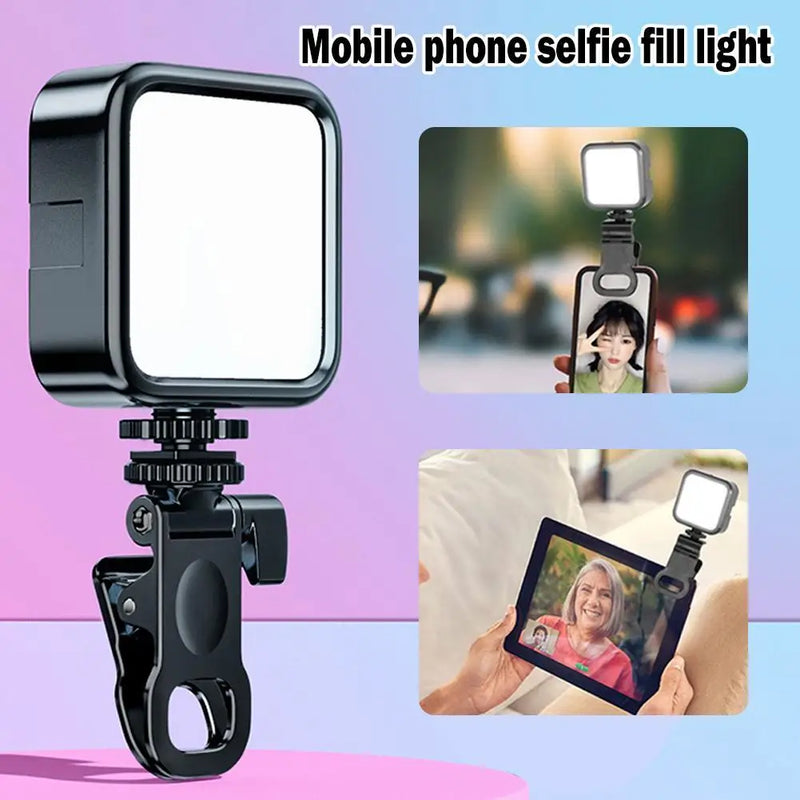 Mini Selfie Light Selfie Video Conference Light Portable LED Light Compatible For Cell Phone IPad Laptop Camera Accessories