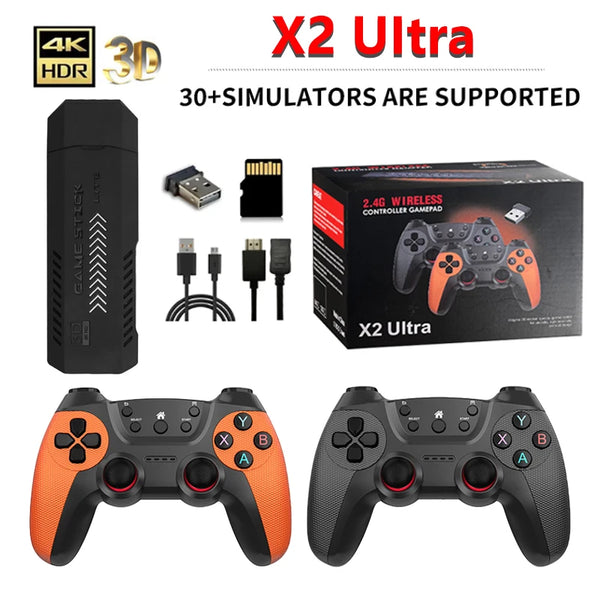 X2 Ultra X2 Plus GD10 Pro 4K Game Stick 3D HD Retro Video Game Console Wireless Controller TV 50 Emulator For PS1/N64/DC  Gift