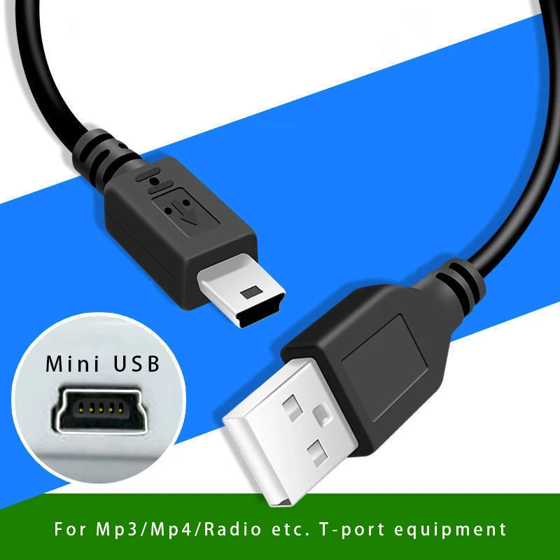 Mini USB Cable To USB Fast Data Charger Cable for MP4 MP3 Player Car DVR GPS Digital Camera HDD Cord Mobile Phone Accessories