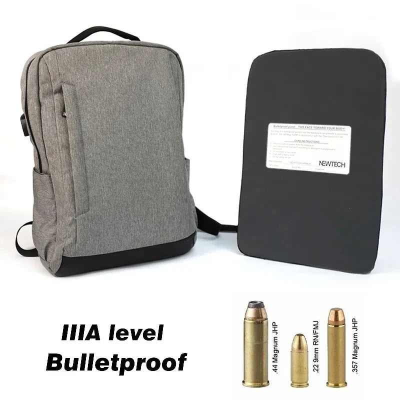 US NIJ IIIA 3A .44 Mag Safety Body Protection Bulletproof Backpack Ballistic Bullet Proof Insert Plate Panel Bags for Student