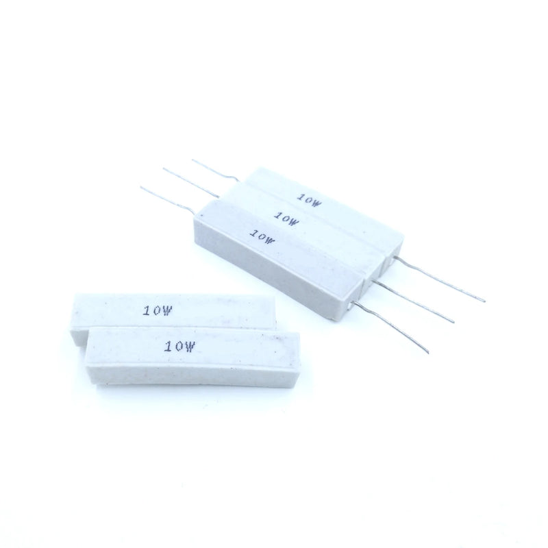 High Quality 5Pcs 10W 47ohm 47R 47 ohm R  5% Ceramic Cement Power Horizontal Resistance Resistor  Free shipping