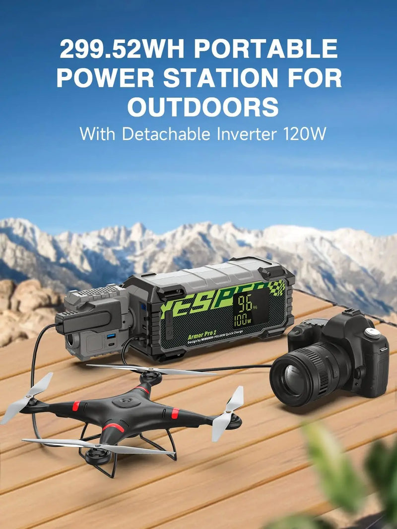 Portable Power Station,  Solar Generator (Solar Panel Optional) with Jump Starter Function and AC Outlet