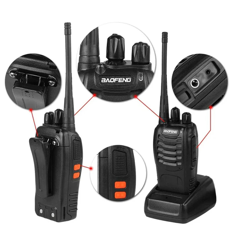 1/2Pack Baofeng BF-888S walkie talkie 888s UHF 400-470MHz 16Channel Portable two way radio with earpiece bf-888s transceiver T20