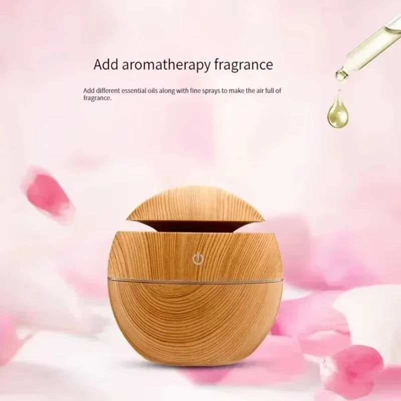 Xiaomi USB Ultrasonic Cool Mist Sprayer Essential Oil Fragrance Mini Home Wood Grain Air Humidifier Electric Air Aroma Diffuser