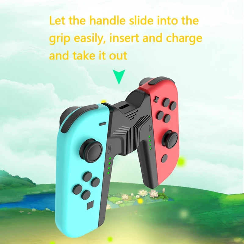 Controller Left & Right Charging Grip V-Shaped Wireless Game Handle for Switch ,Charge While for Play