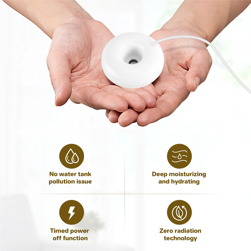 White donut humidifier usb office desktop mini humidifier portable creative air purifier white