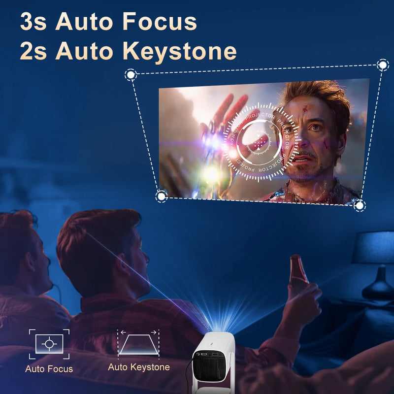 Salange K2 Projector 4K HD Bluetooth Android 11 Video Game Consoles Proyector With RGB Light Speaker Built-in 5200mAh Battery