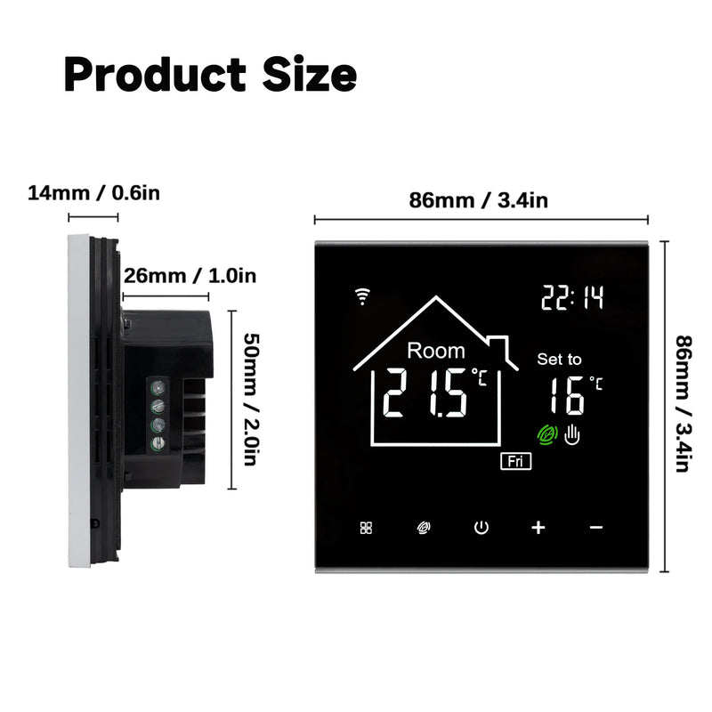 Tuya WiFi Smart Thermostat LCD Display Touch Screen for Electric Floor Heating Water/Gas Boiler Temperature Remote Controller