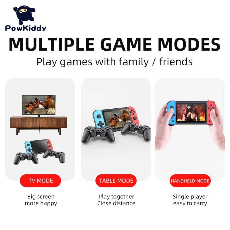 POWKIDDY 2022 X51 New Handheld Game Console 5 Inch Large Screen Children Gift Toy Game Player Supports Controllers PS1 Emulator