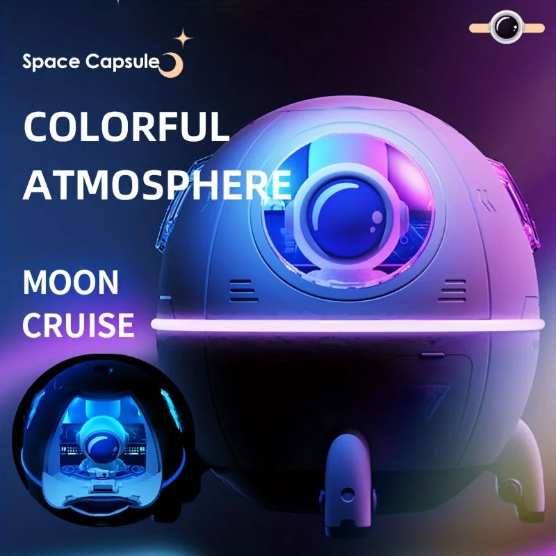 Portable Mini Air Humidifier with LED Light 220ml USB Cool Mist Space capsule Aroma Essential Oil h2o Diffuser Astronaut