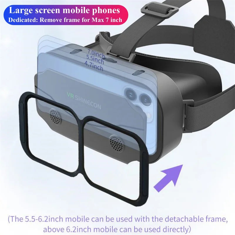 G13 IMAX Giant Screen Virtual Reality 3D Glasses Google Cardboard Box VR Helmet for 4.7-7" Phone,Support Game Controller Player