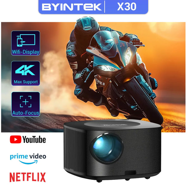 BYINTEK X30  Full HD 1080P Projector Licensed Netflix TV System Auto-focus Dolby Smart WIFI LCD LED Video Home Theater Projector