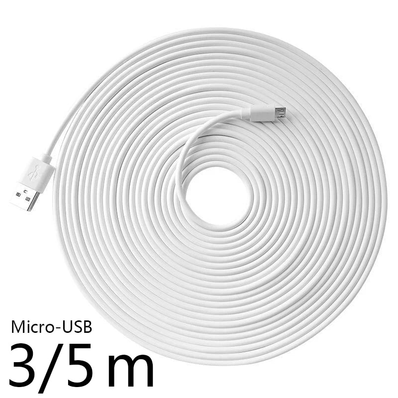 3/5 Meteres Long Micro USB Charging Charger Wire Flexible White Cable Cord for Samsung Huawei Xiaomi Android Smart Mobile Phone