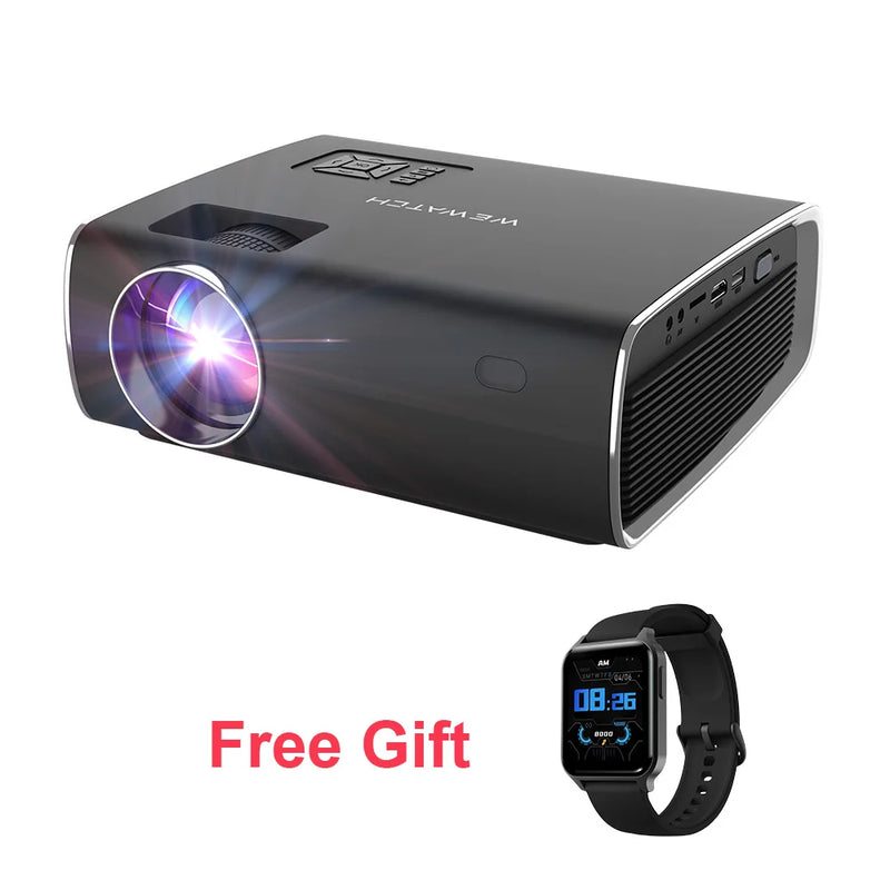 WEWATCH V56 Native 1080P Full HD Movie Projector WiFi Bluetooth Built-in Speaker Video Projector for Outdoor Movies Home Cinema