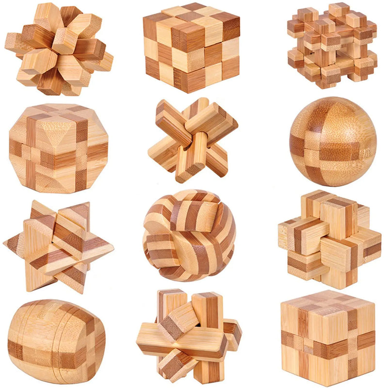 Wooden Puzzle Games Brain Teasers Toy 3D Puzzles for Teens and Adults Logic Puzzle Wood Magic Cube Brain Teaser Assembling Toys