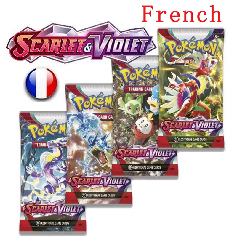 4 Pack Pokemon Cards SCARLET VIOLET EX GX Team Unbroken Bond Unifie Minds PALEDA EVLVED Collectible Trading Cards Game Toy