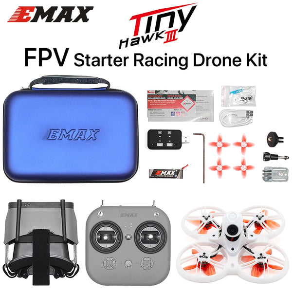 Emax Tinyhawk 3 III FPV Drone RTF Kit with Goggles  Transmitter Controller Remote Receiver FPV Starter Racing Drone Quadcopter