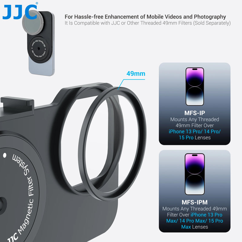 JJC Magnetic Lens Filter Mount Adapter for iPhone 1514 13 Pro/ Pro Max with MagSafe Case Soft Lens Hood Anti Glass Reflection