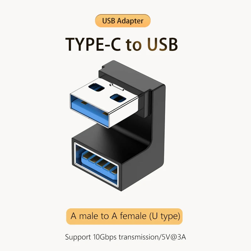 5A Type-C OTG Adapter 240W Fast Charging Data Converter USB 4.0 40Gbps Support 8K 60hz USB C 90/180 Degree Elbow Adapter