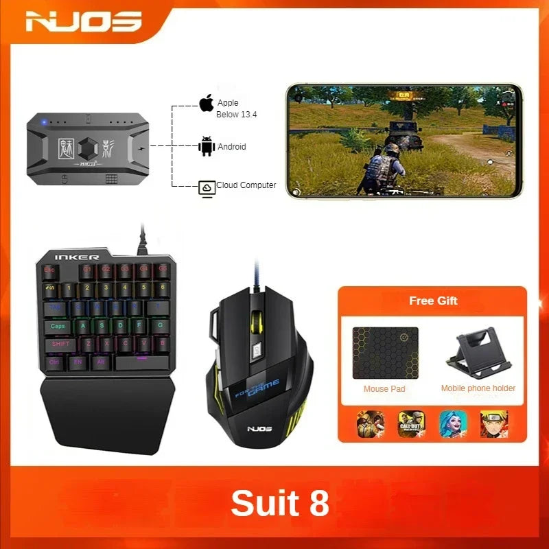 M1 Pro Mobile Game Controller 4 in 1 Mouse Keyboard Adapter Converter BT V5.0 Programmable Adapter Support IOS Android System