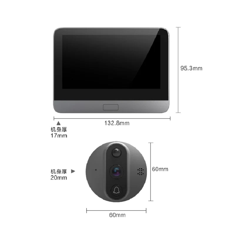 Tuya Smart Video Doorbell Peephole Camera Viewer Home Security Two-way Audio 1080 HD Night Vision WiFi Door Bell Monitor