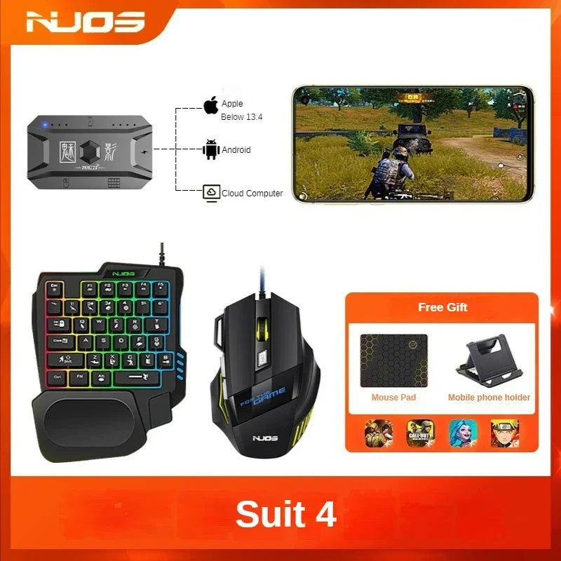 M1 Pro Mobile Game Controller 4 in 1 Mouse Keyboard Adapter Converter BT V5.0 Programmable Adapter Support IOS Android System