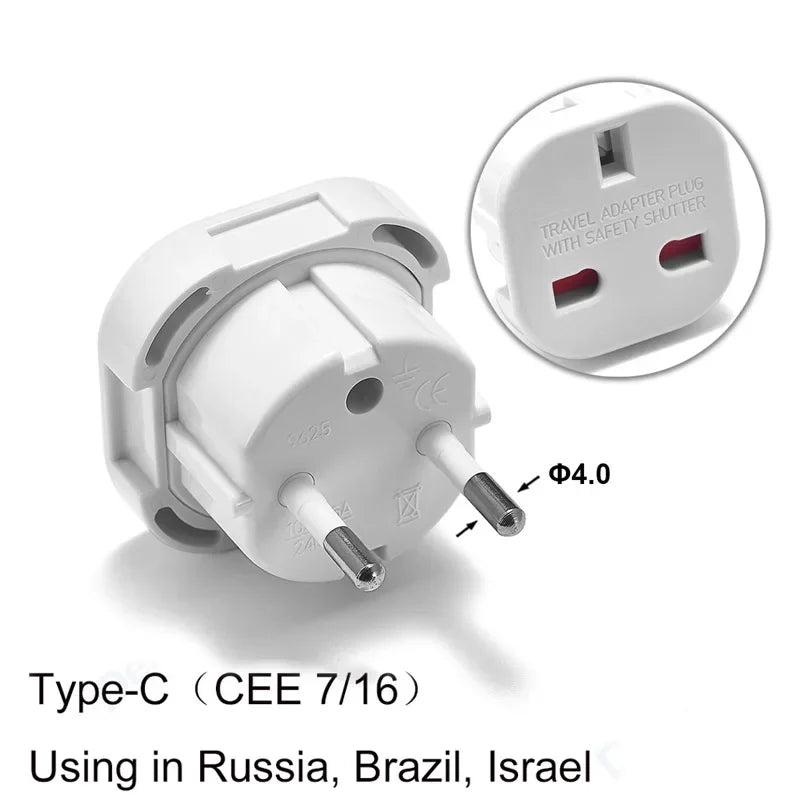 EU Plug Adapter AU UK US To EU Euro Plug Adapter Converter European Travel Adapter Australia USA CN to EU Electric Socket Outlet