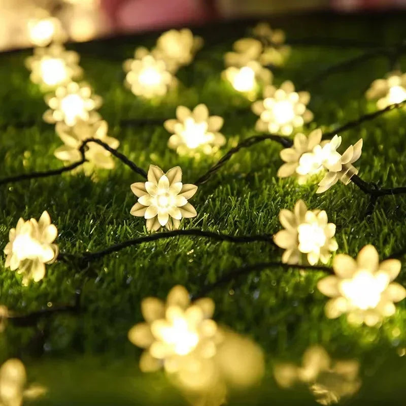 5-12M Crystal Ball Flower Solar Lamp Power LED String Fairy led Lights Solar Garlands Garden Christmas Decor for Outdoor