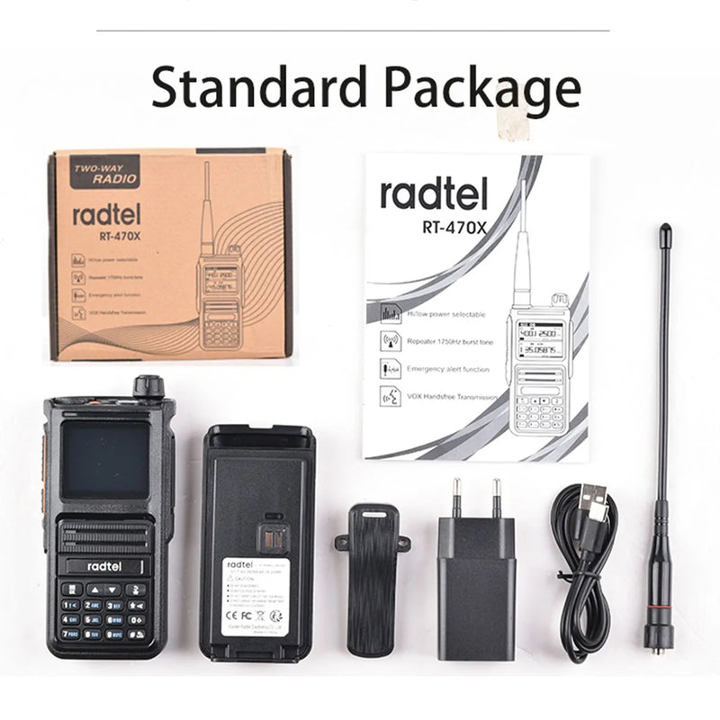 Radtel RT-470X Multi-bands Ham Walkie-Talkies 256CH Air Band Two Way Radio Station Aviation NOAA Police Marine Transceiver PTT