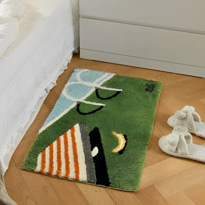 Swimming Pool Pattern Door Mat Soft Tufted Bedroom Bedside Carpet Home Decoration Area Rug Korean Style Cartoon Kitchen Bath Mat