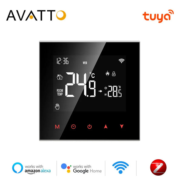 AVATTO Tuya WiFi Thermostat,Zigbee Smart Electric/Water Heating Temperature Controller Works with Alexa,Google home Yandex Alice