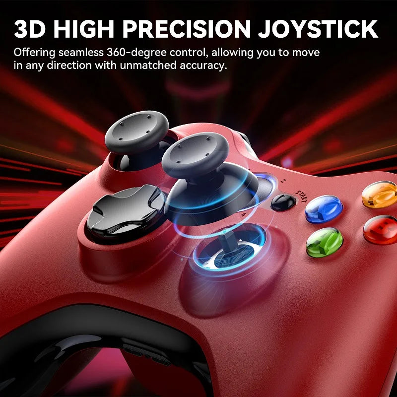 For Xbox 360/Slim/Elite/Window Wireless Controller 6-axis Joystick Dual Vibration Linear Trigger 2.4G Gamepads For PC Console