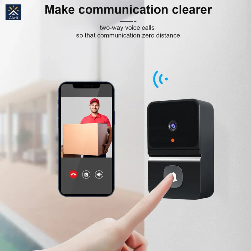 Tuya Wireless Doorbell WiFi Outdoor HD Camera Security Door Bell Night Vision Video Intercom Voice Change Home Monitor