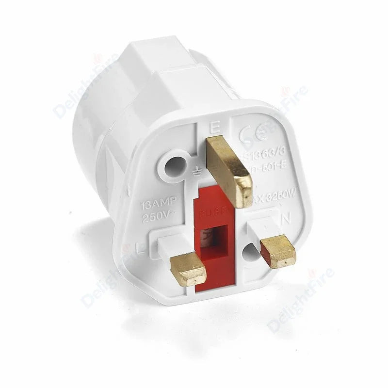 EU To UK Plug Adapter 250V Type G Fused Plug European To British Singapore Converter Adaptor EU Plug To UK Electrical Socket