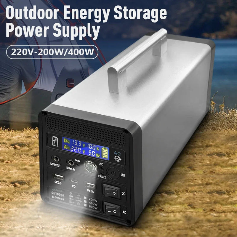 Power Station Solar Generator Outdoor Energy 220V Portable Solar Generator 400W 96000mAh LED Pure Sine Wave Inverter Home Car