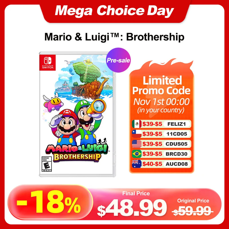 Mario & Luigi: Brothership Nintendo Switch Game Deals 100% New Physical Game Card Action Genre for Nintendo Switch Game Console