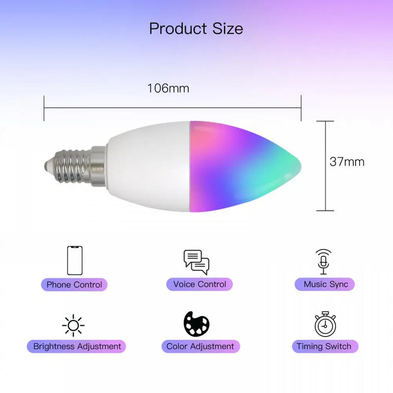 CORUI Tuya WiFi ZigBee Smart Dimmable Magic Bulb E14 E14 GU10 RGBCW LED Bulb For Smart Life APP Alexa Google Home Yandex Alice